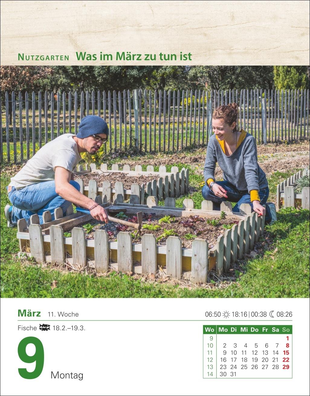 Beispielinhalt (Bild) Mein Garten Tagesabreißkalender 2026 - Praktische Tipps für 2026