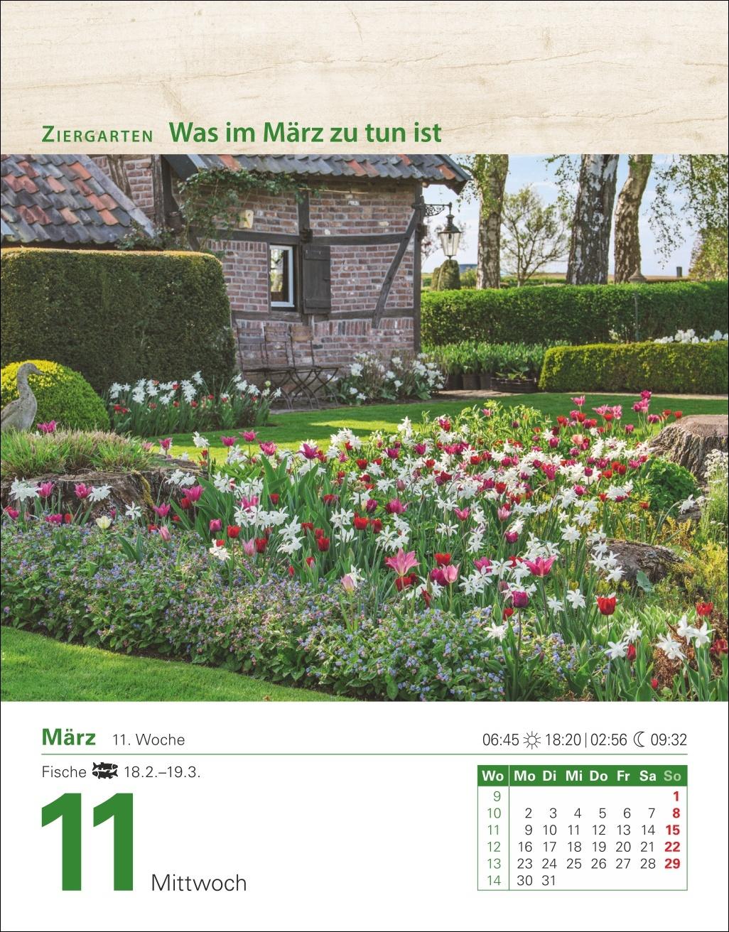 Beispielinhalt (Bild) Mein Garten Tagesabreißkalender 2026 - Praktische Tipps für 2026