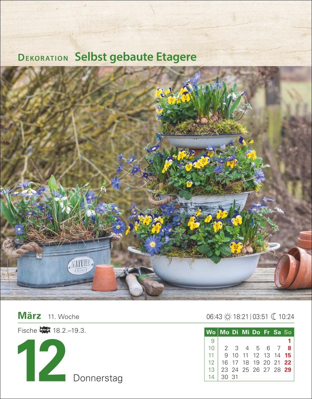 Beispielinhalt (Bild) Mein Garten Tagesabreißkalender 2026 - Praktische Tipps für 2026