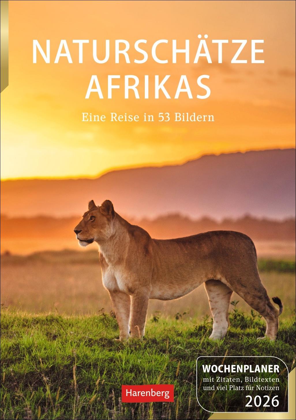 Vorderes Coverbild Naturschätze Afrikas Wochenplaner 2026 - Eine Reise in 53 Bildern