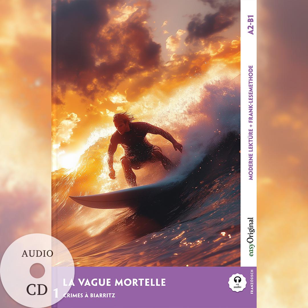 Vorderes Coverbild La Vague mortelle - Französische Krimi-Lektüre A2-B1 (+ Audio-CD)