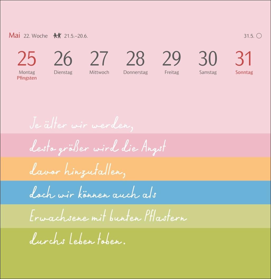 Beispielinhalt (Bild) Clara Louise: Die Sonne in Orange getaucht Premium-Postkartenkalender 2026 - 53 Postkarten mit poetischen Gedanken