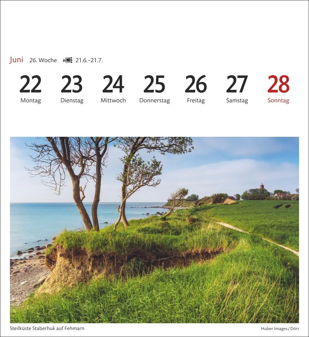 Beispielinhalt (Bild) Ostseeküste Sehnsuchtskalender 2026 - Wochenkalender mit 53 Postkarten