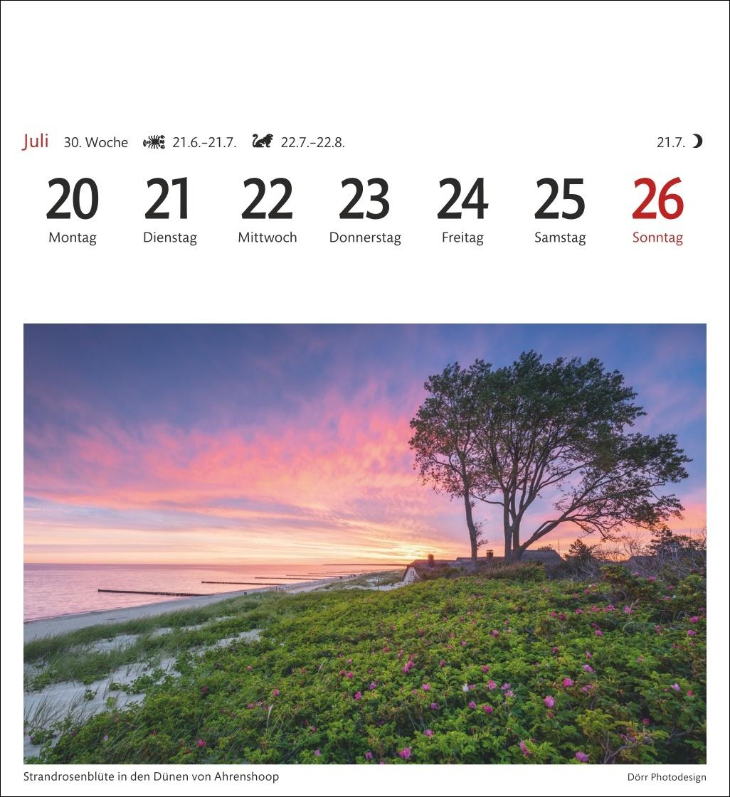 Beispielinhalt (Bild) Ostseeküste Sehnsuchtskalender 2026 - Wochenkalender mit 53 Postkarten