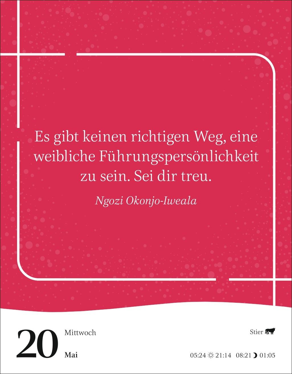 Beispielinhalt (Bild) Starke Worte von starken Frauen Tagesabreißkalender 2026