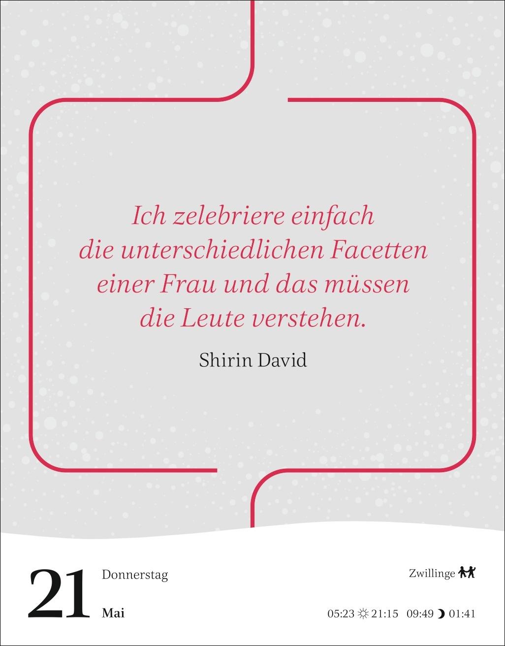 Beispielinhalt (Bild) Starke Worte von starken Frauen Tagesabreißkalender 2026