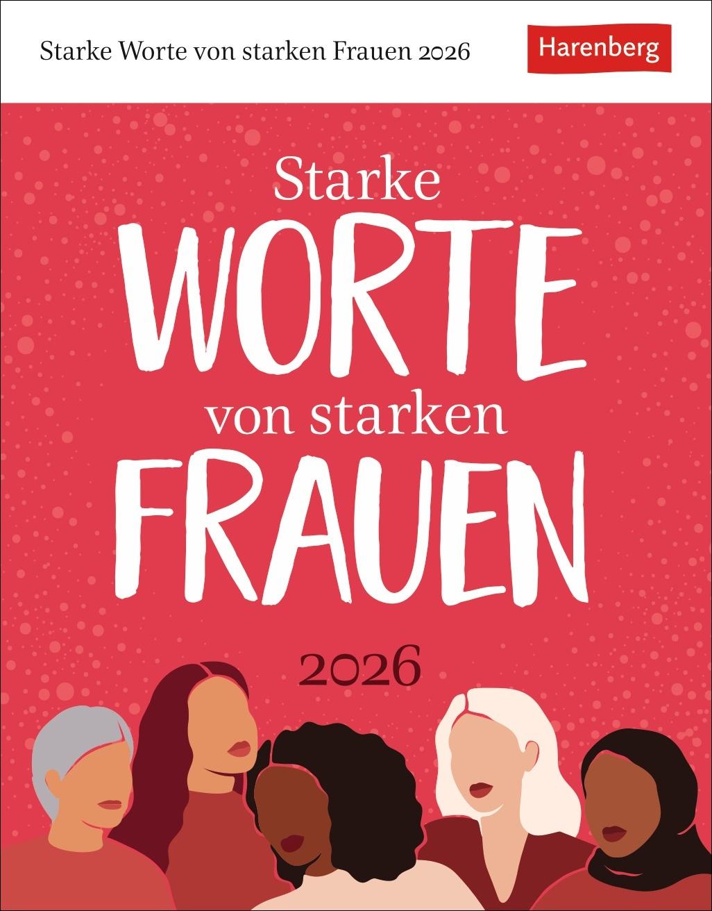Vorderes Coverbild Starke Worte von starken Frauen Tagesabreißkalender 2026