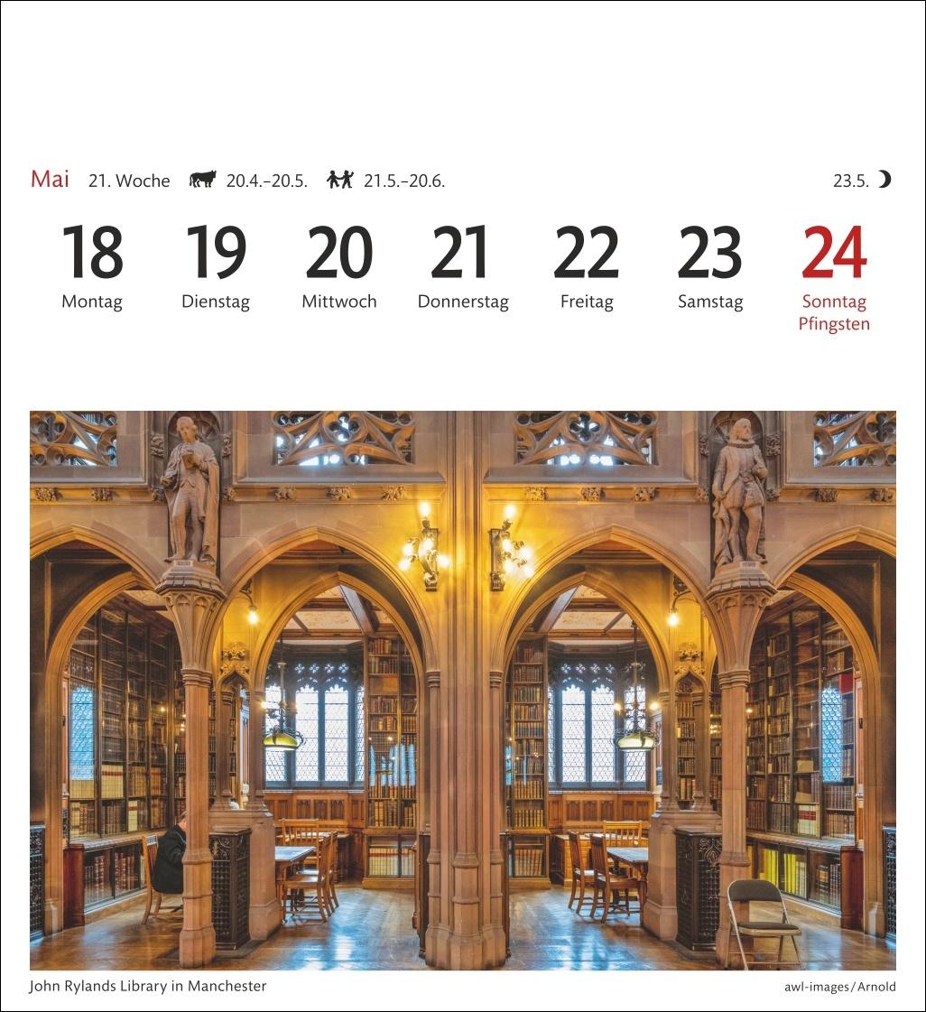 Beispielinhalt (Bild) England Sehnsuchtskalender 2026 - Wochenkalender mit 53 Postkarten