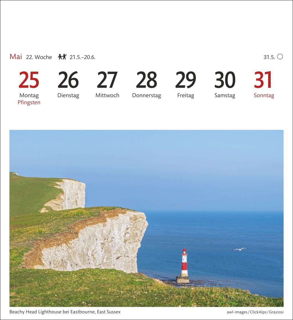 Beispielinhalt (Bild) England Sehnsuchtskalender 2026 - Wochenkalender mit 53 Postkarten