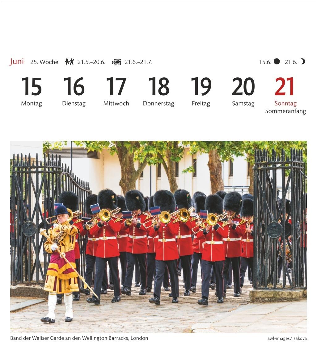 Beispielinhalt (Bild) England Sehnsuchtskalender 2026 - Wochenkalender mit 53 Postkarten