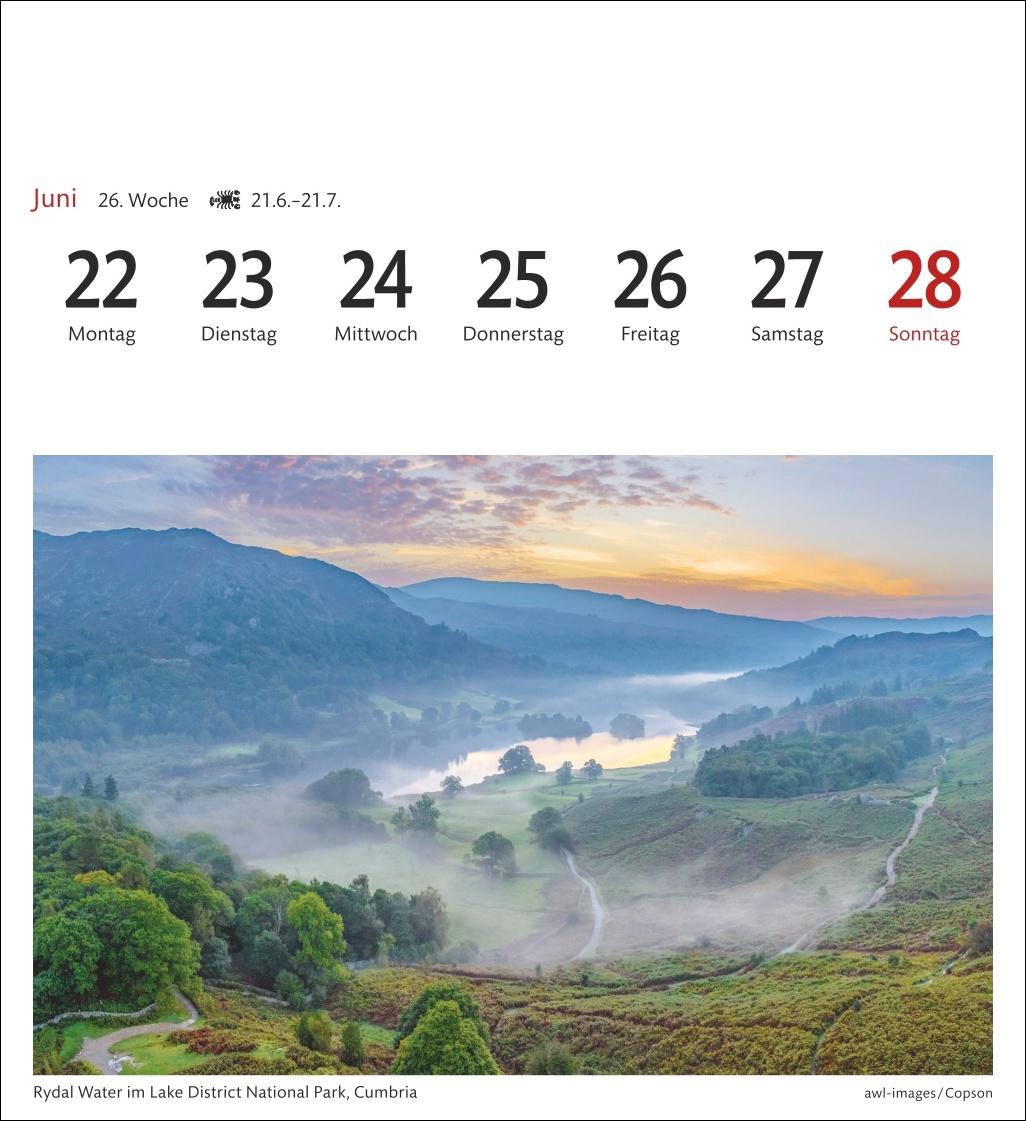 Beispielinhalt (Bild) England Sehnsuchtskalender 2026 - Wochenkalender mit 53 Postkarten