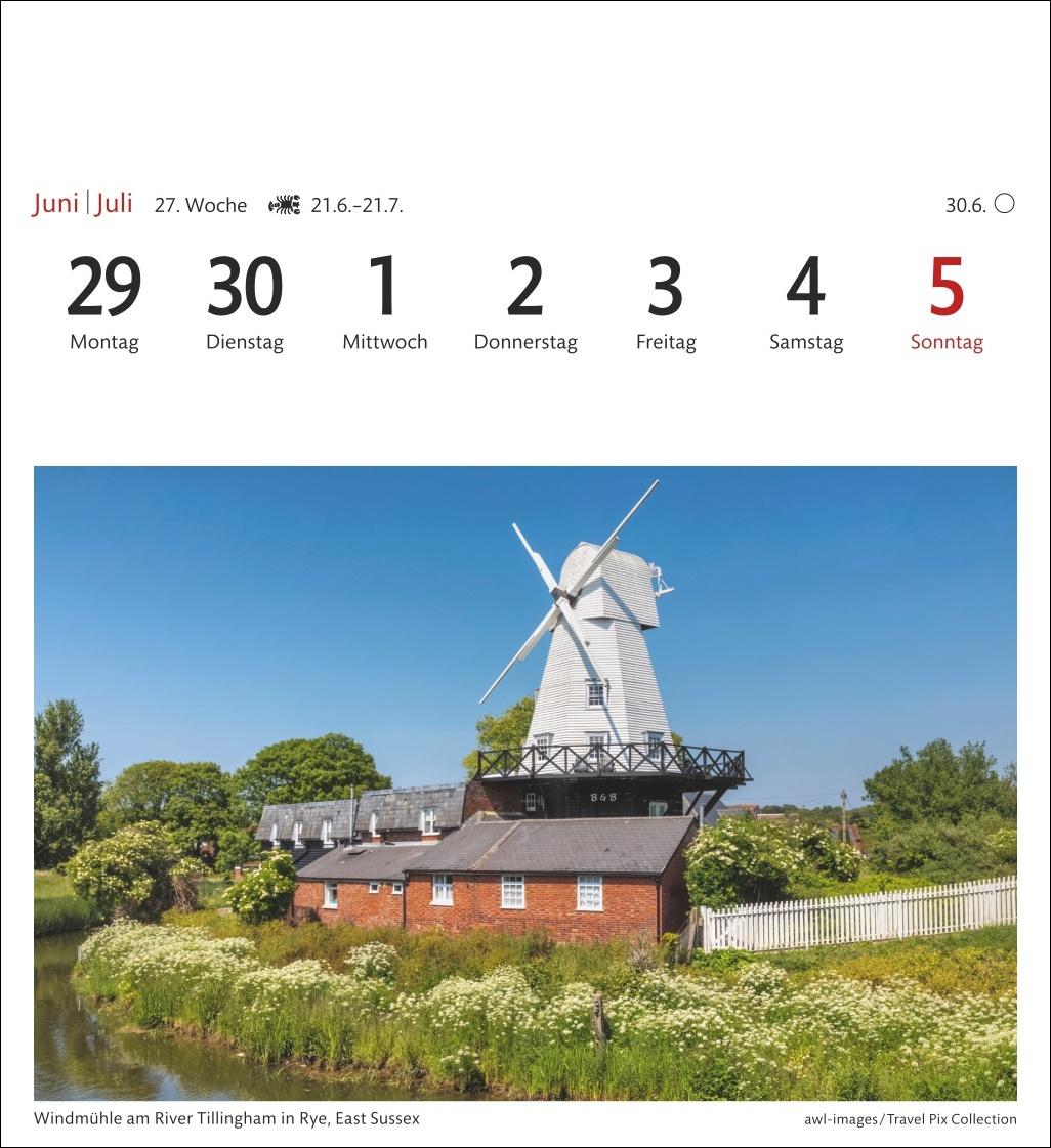 Beispielinhalt (Bild) England Sehnsuchtskalender 2026 - Wochenkalender mit 53 Postkarten
