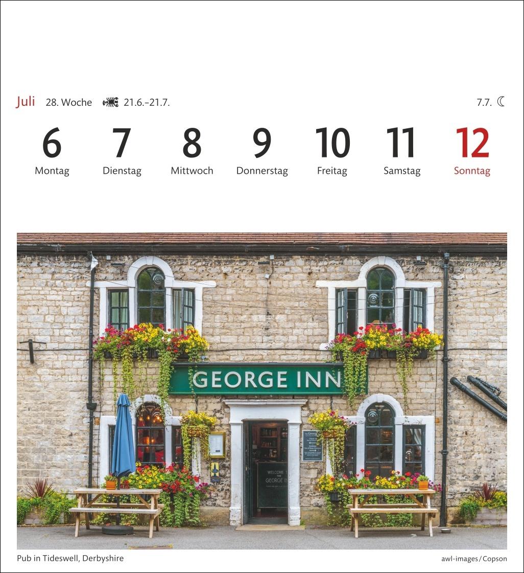 Beispielinhalt (Bild) England Sehnsuchtskalender 2026 - Wochenkalender mit 53 Postkarten