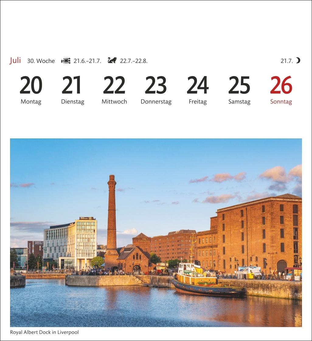 Beispielinhalt (Bild) England Sehnsuchtskalender 2026 - Wochenkalender mit 53 Postkarten