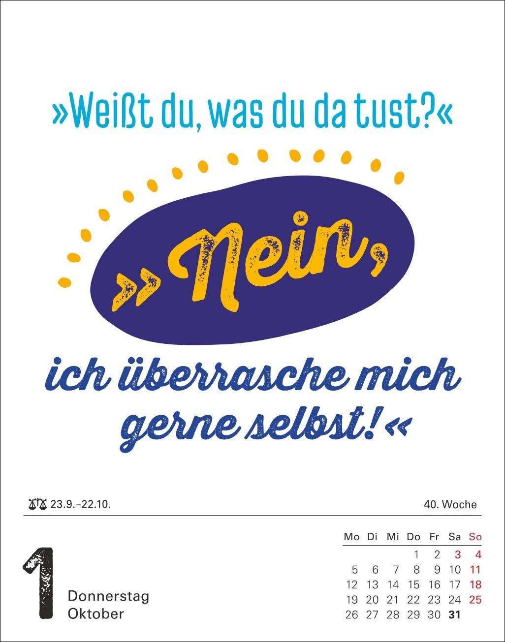 Beispielinhalt (Bild) Lange Rede kurzer Gin Tagesabreißkalender 2026 - Der Sprüche-Kalender