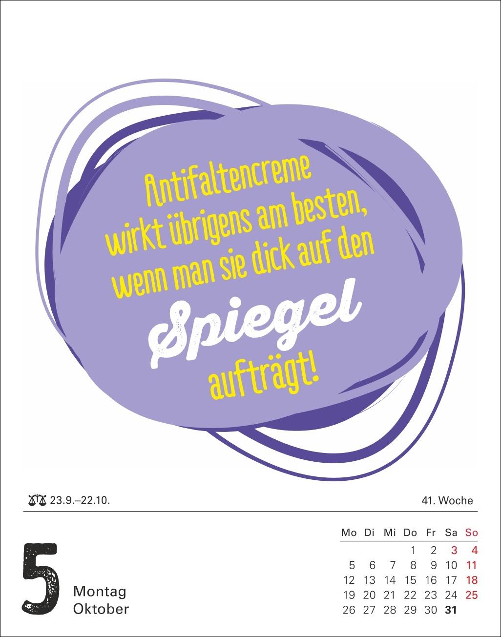 Beispielinhalt (Bild) Lange Rede kurzer Gin Tagesabreißkalender 2026 - Der Sprüche-Kalender