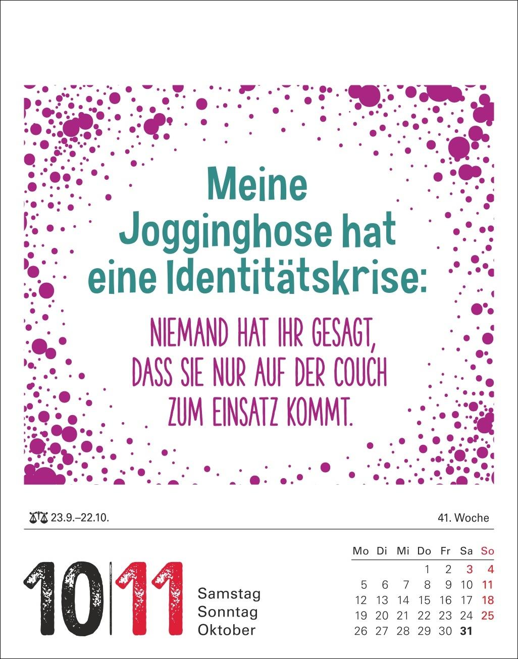 Beispielinhalt (Bild) Lange Rede kurzer Gin Tagesabreißkalender 2026 - Der Sprüche-Kalender