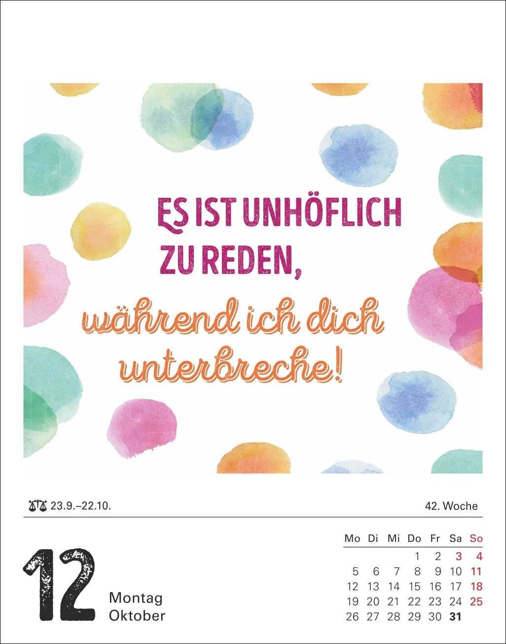 Beispielinhalt (Bild) Lange Rede kurzer Gin Tagesabreißkalender 2026 - Der Sprüche-Kalender