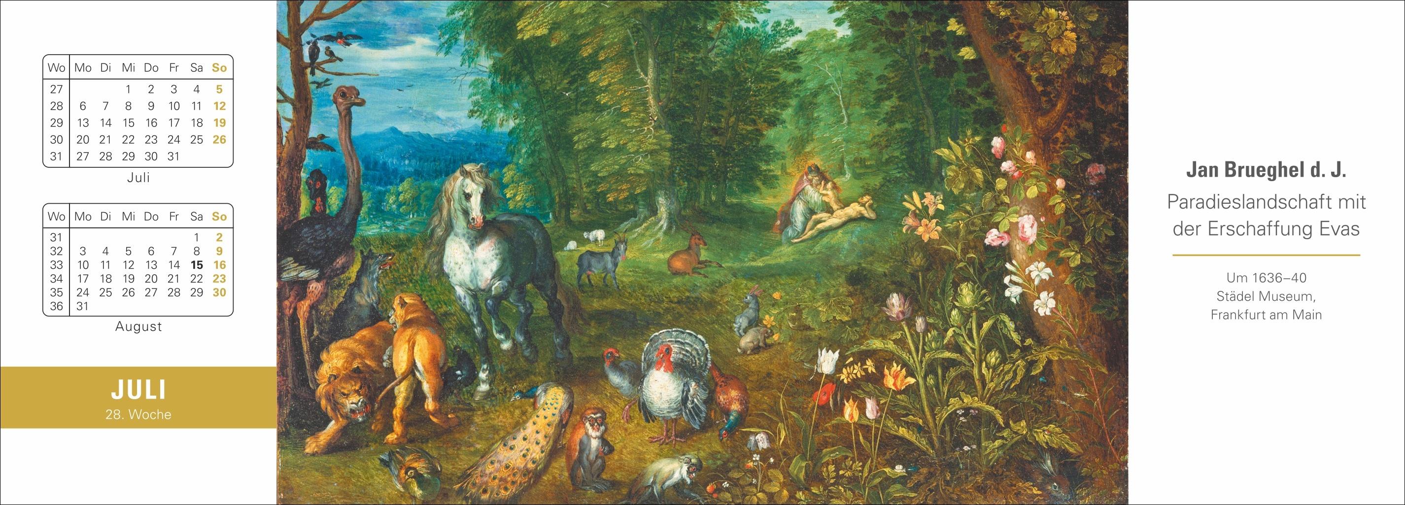 Beispielinhalt (Bild) Die Welt der Kunst Premium-Tischplaner 2026 - Wochenkalender mit 53 Meisterwerken