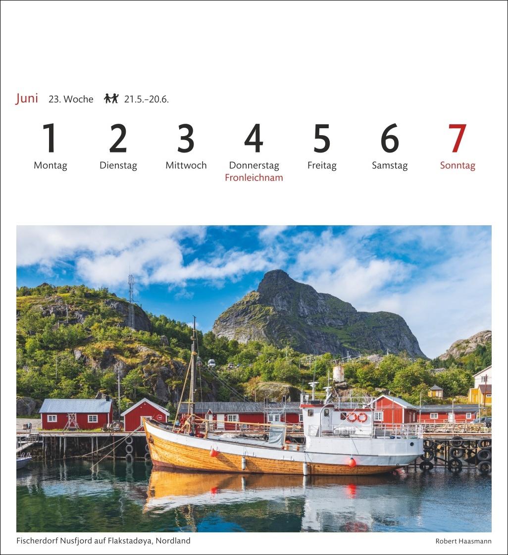 Beispielinhalt (Bild) Norwegen Sehnsuchtskalender 2026 - Wochenkalender mit 53 Postkarten