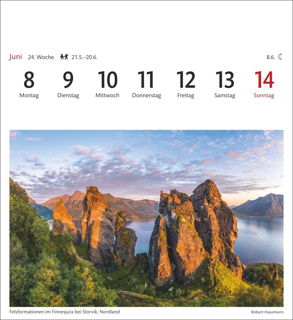 Beispielinhalt (Bild) Norwegen Sehnsuchtskalender 2026 - Wochenkalender mit 53 Postkarten