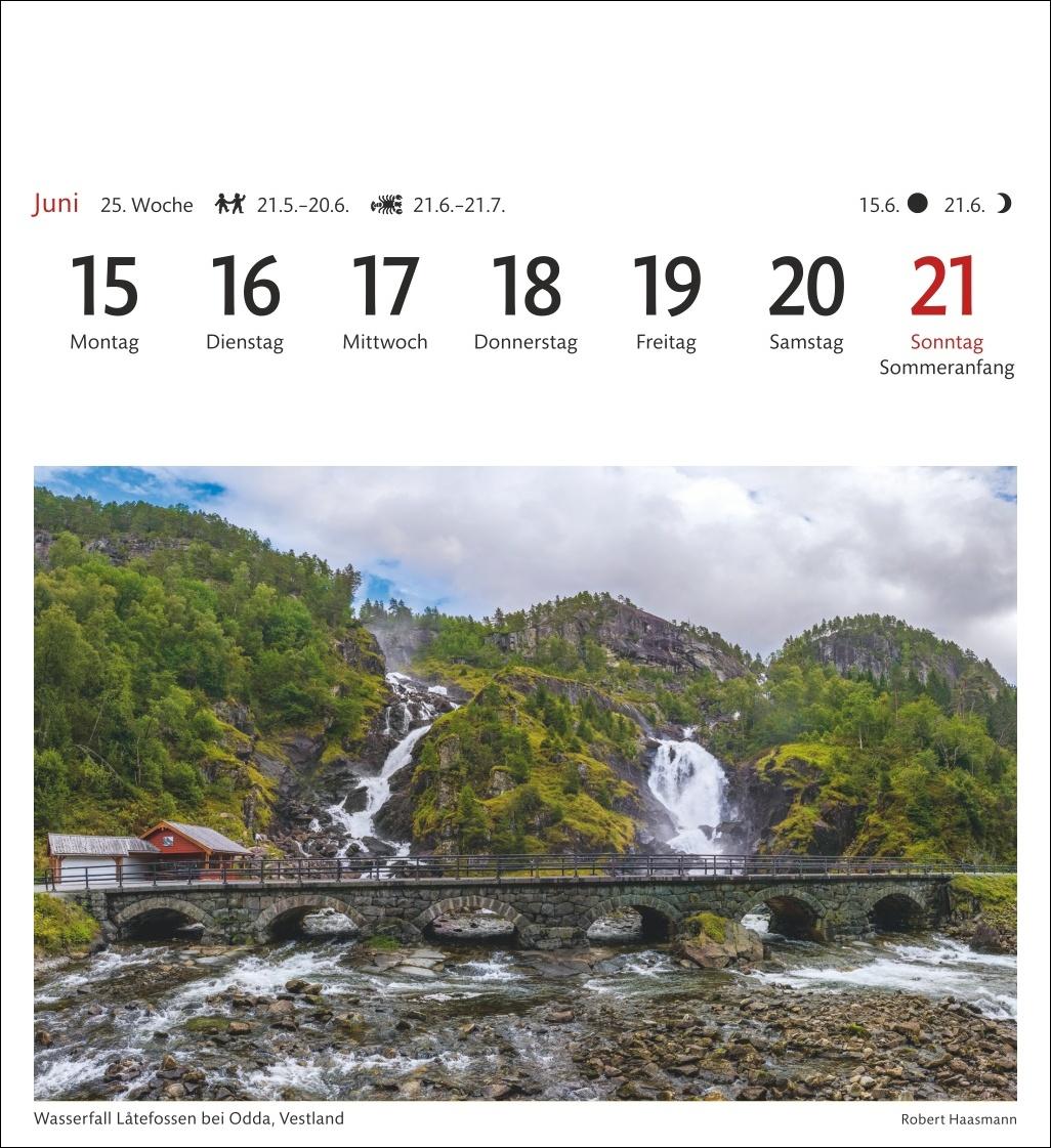 Beispielinhalt (Bild) Norwegen Sehnsuchtskalender 2026 - Wochenkalender mit 53 Postkarten