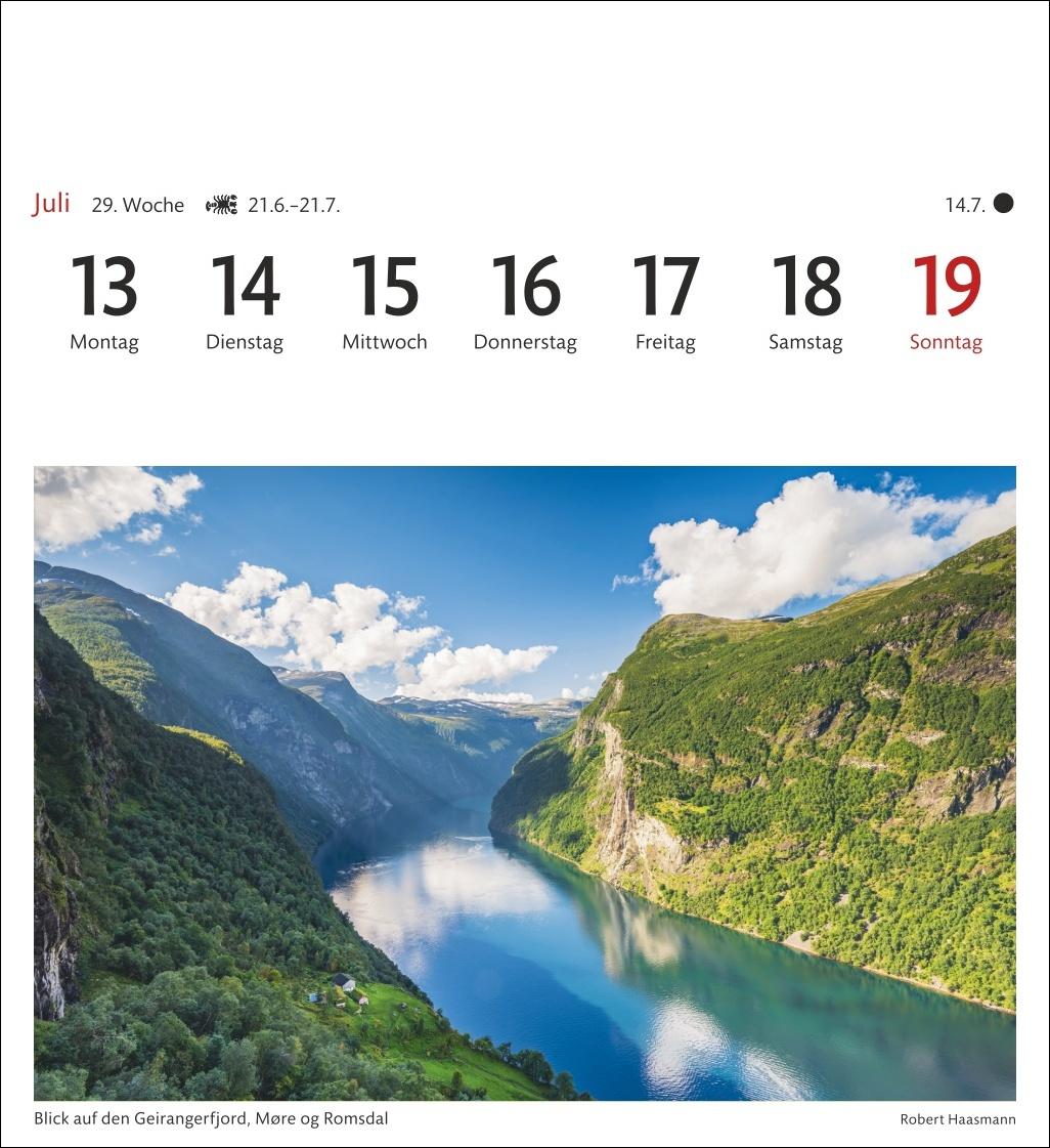 Beispielinhalt (Bild) Norwegen Sehnsuchtskalender 2026 - Wochenkalender mit 53 Postkarten