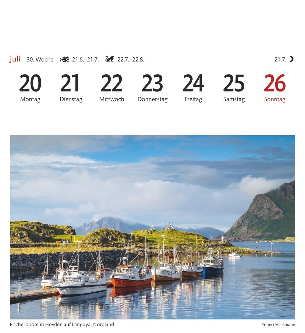Beispielinhalt (Bild) Norwegen Sehnsuchtskalender 2026 - Wochenkalender mit 53 Postkarten