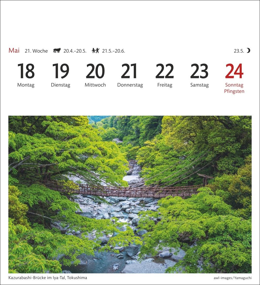 Beispielinhalt (Bild) Japan Sehnsuchtskalender 2026 - Wochenkalender mit 53 Postkarten