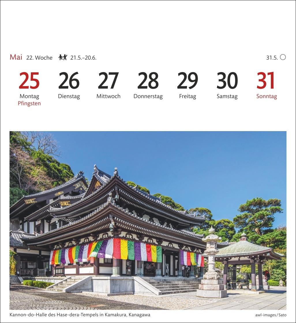 Beispielinhalt (Bild) Japan Sehnsuchtskalender 2026 - Wochenkalender mit 53 Postkarten