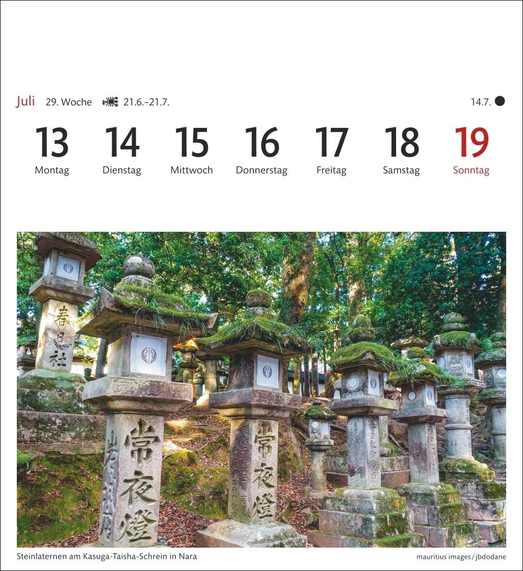 Beispielinhalt (Bild) Japan Sehnsuchtskalender 2026 - Wochenkalender mit 53 Postkarten