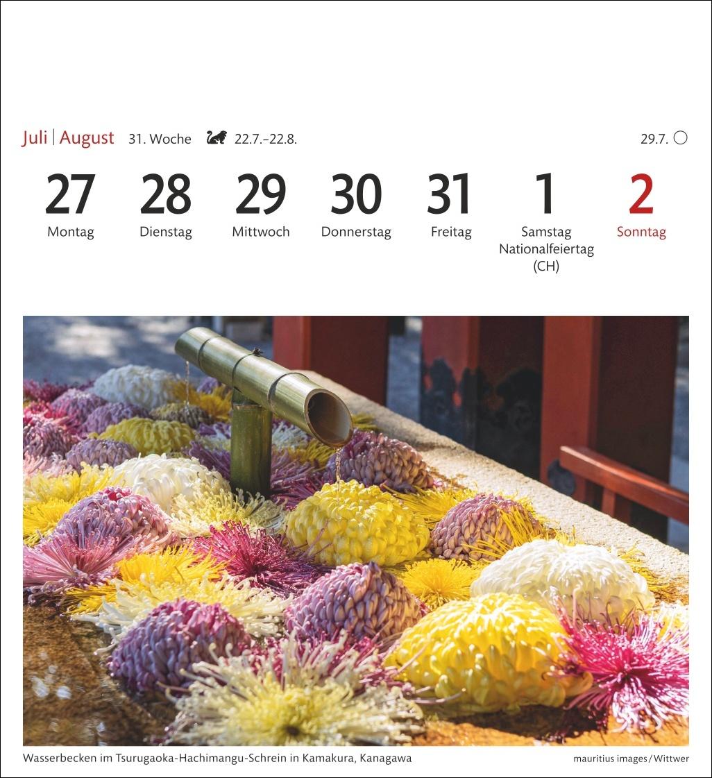 Beispielinhalt (Bild) Japan Sehnsuchtskalender 2026 - Wochenkalender mit 53 Postkarten