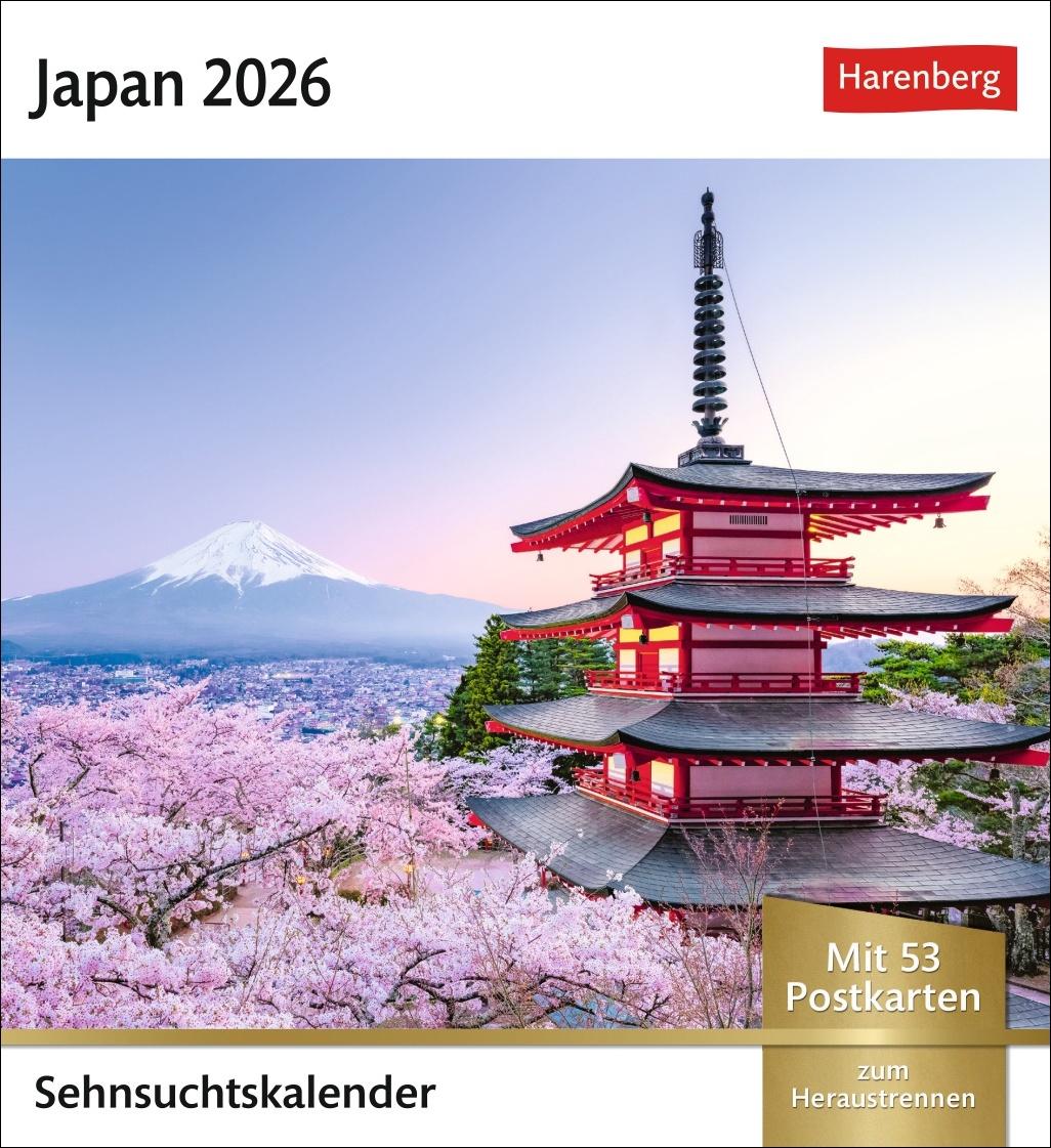 Vorderes Coverbild Japan Sehnsuchtskalender 2026 - Wochenkalender mit 53 Postkarten