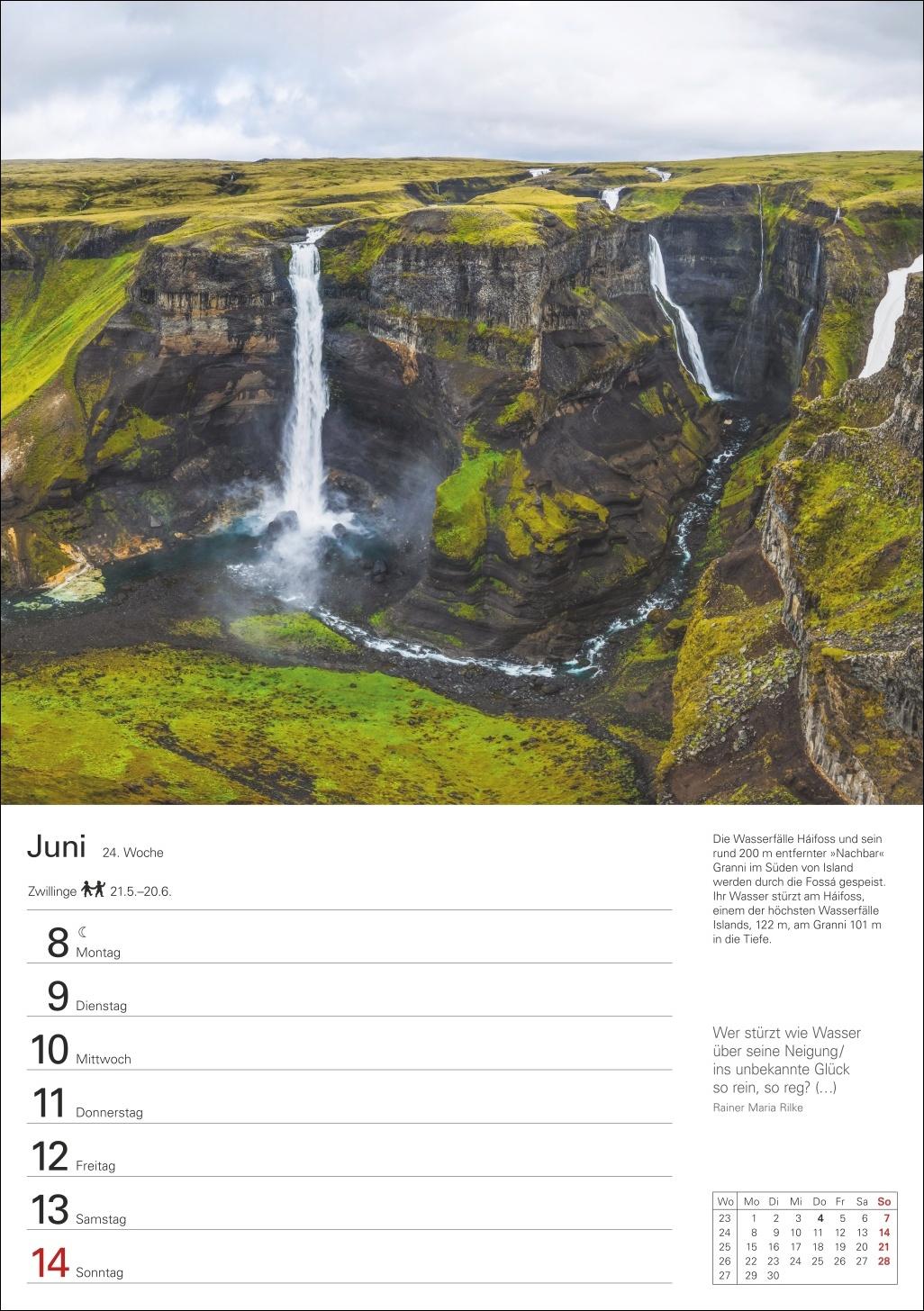 Beispielinhalt (Bild) Berge Wochenplaner 2026 - 53 faszinierende Fotografien