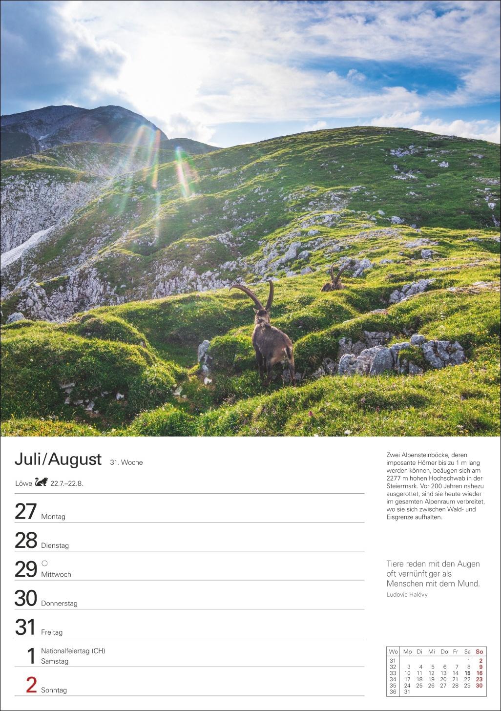 Beispielinhalt (Bild) Berge Wochenplaner 2026 - 53 faszinierende Fotografien