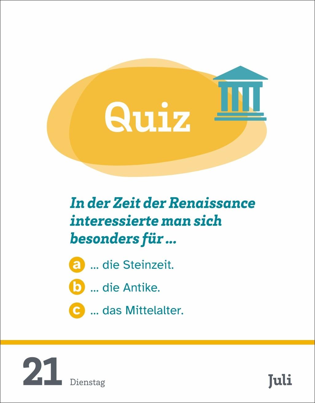 Beispielinhalt (Bild) WAS IST WAS Der Kalender Tagesabreißkalender 2026 - Kinderkalender