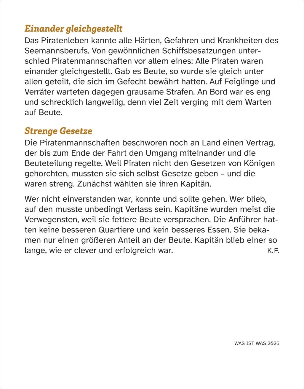 Beispielinhalt (Bild) WAS IST WAS Der Kalender Tagesabreißkalender 2026 - Kinderkalender