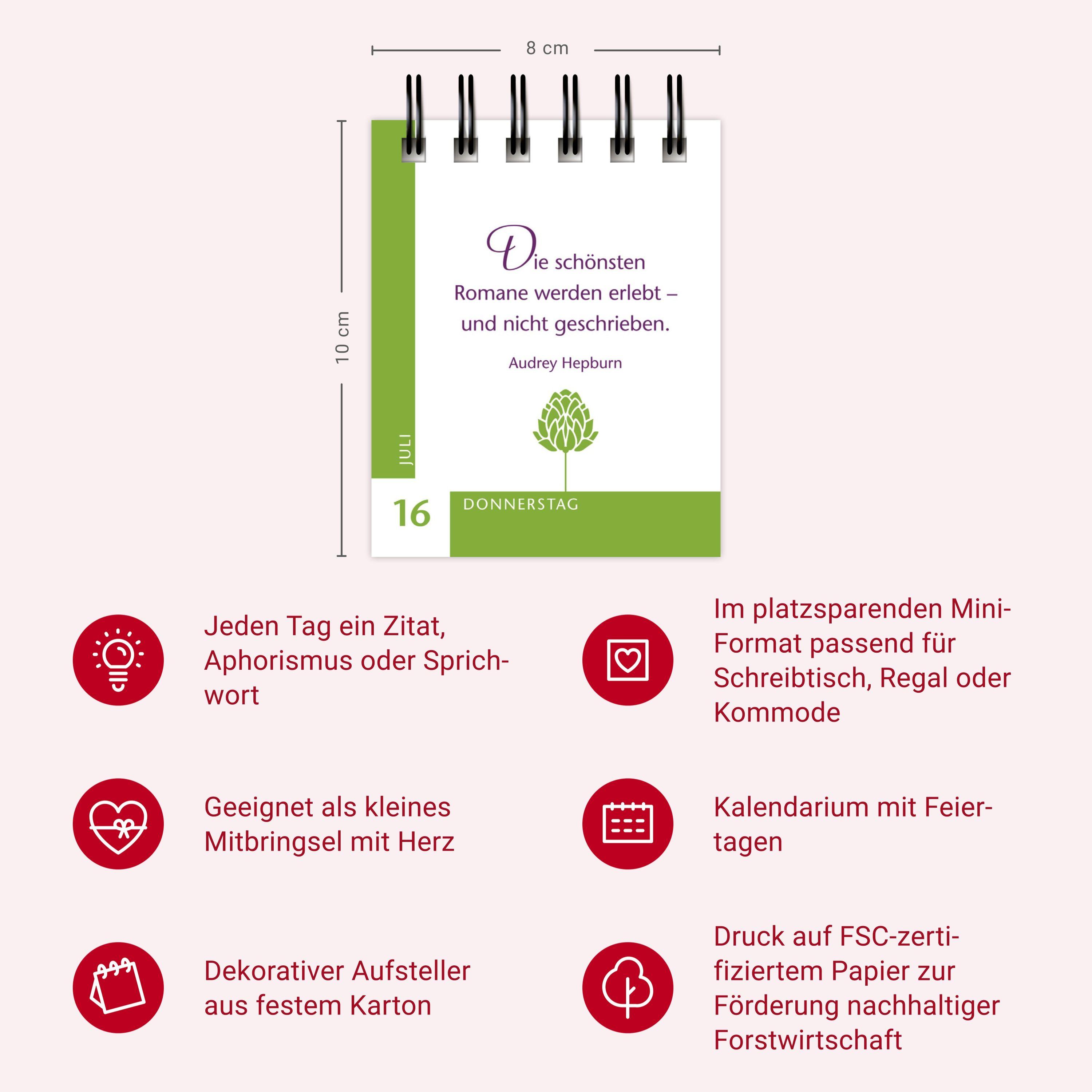 Beispielinhalt (Bild) 365 Wünsche für dich Mini-Geschenkkalender 2026