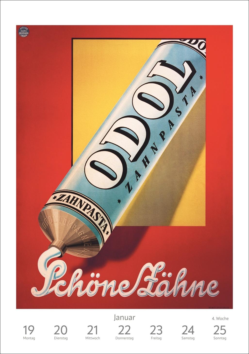 Beispielinhalt (Bild) Alles Reklame! Wochen-Kulturkalender 2026 - 53 nostalgische Werbeplakate