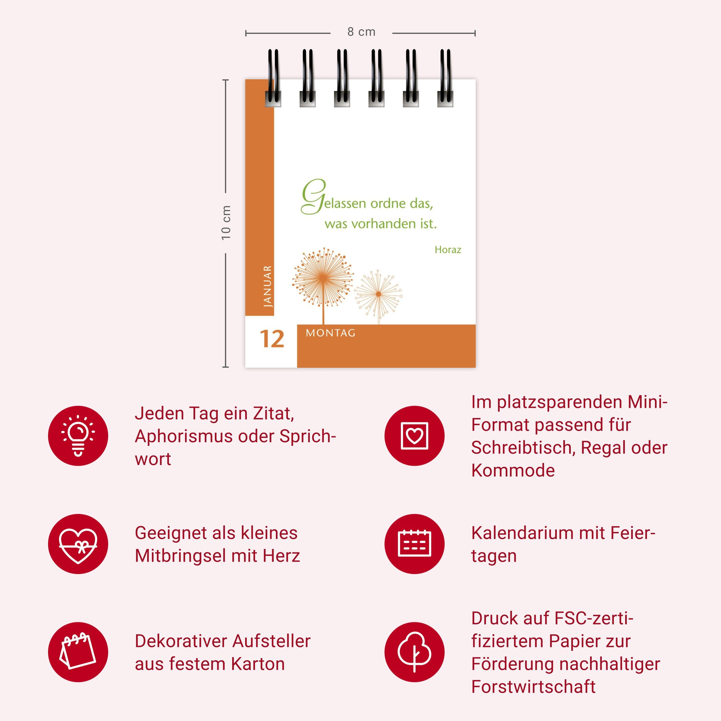 Beispielinhalt (Bild) Ein Jahr der Gelassenheit Mini-Geschenkkalender 2026