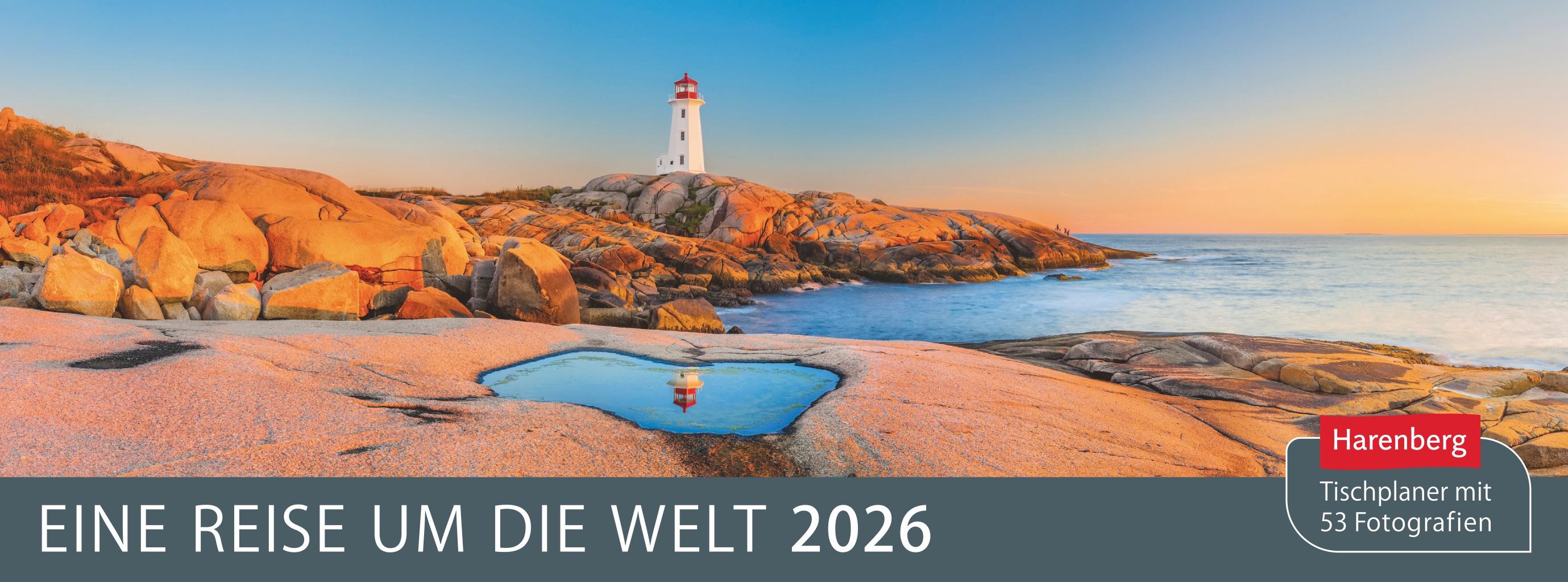 Vorderes Coverbild Eine Reise um die Welt Premium-Tischplaner 2026 - Wochenkalender mit 53 Fotografien