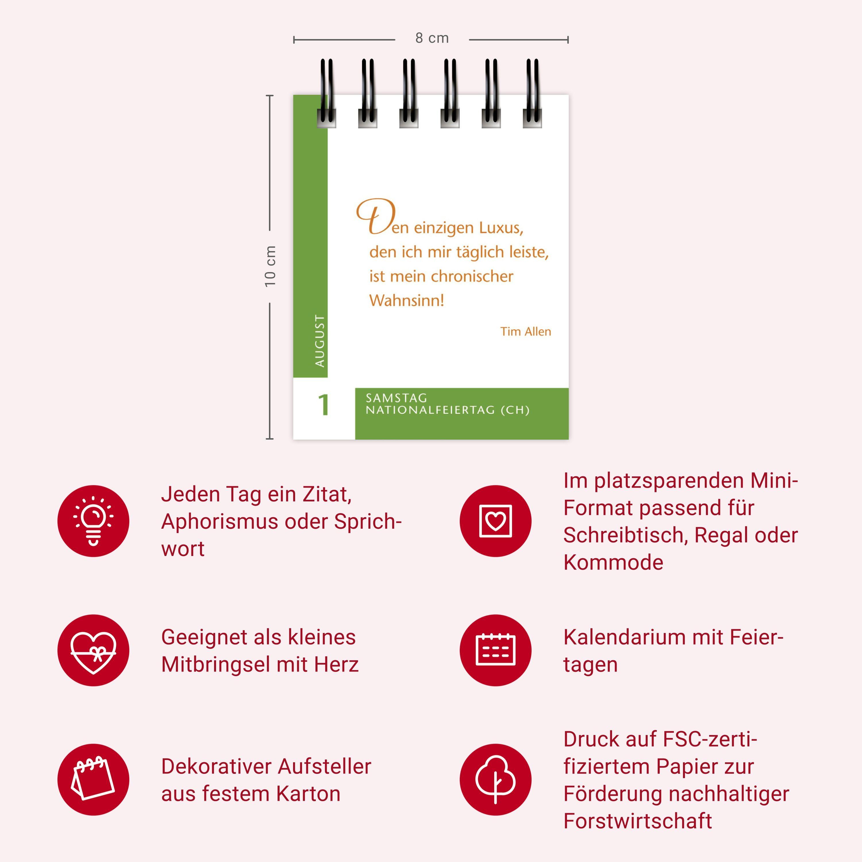 Beispielinhalt (Bild) Ein Jahr gute Laune Mini-Geschenkkalender 2026