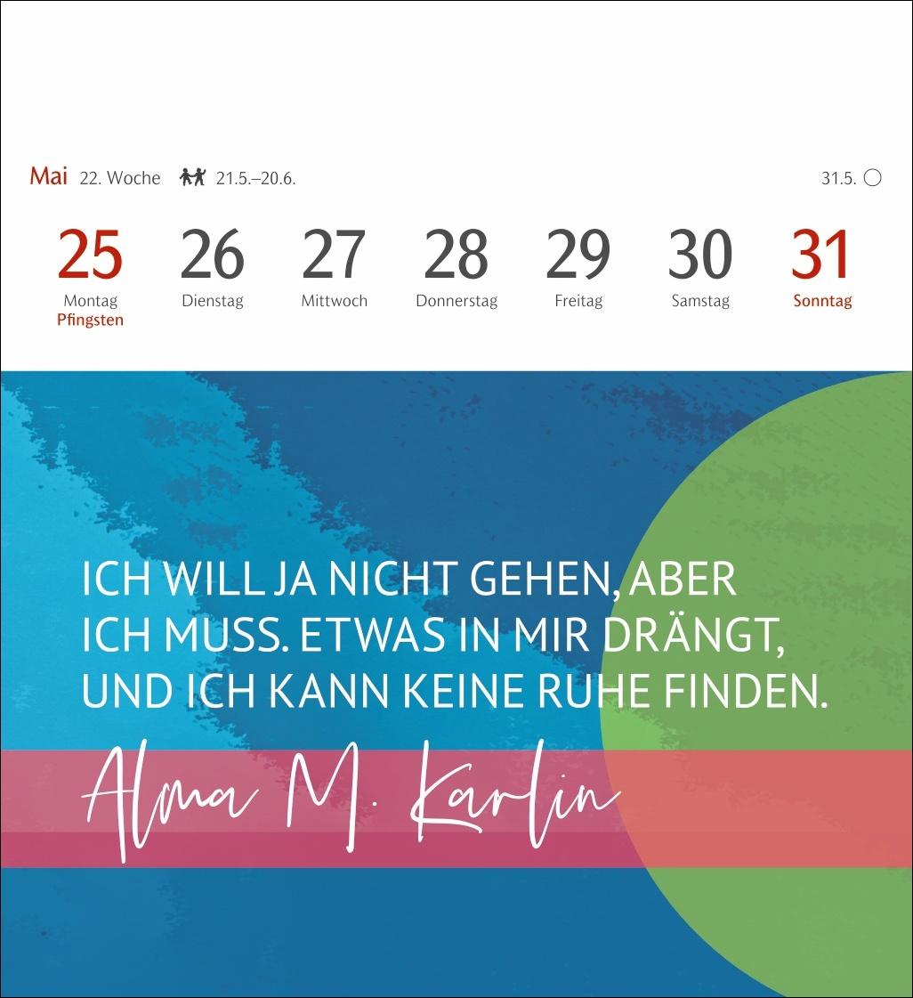 Beispielinhalt (Bild) Starke Frauen Postkartenkalender 2026 - Kalender mit 53 Karten