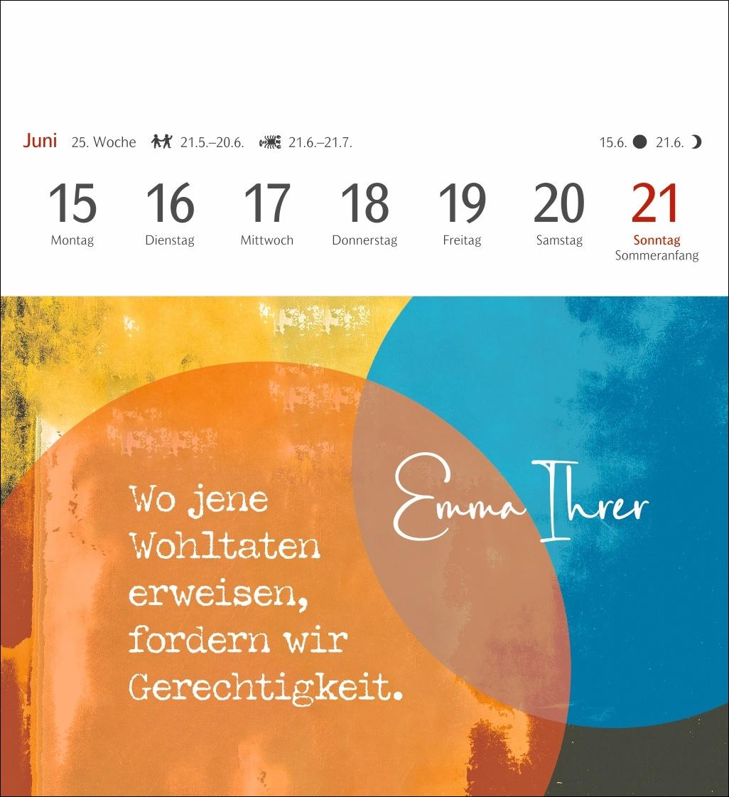 Beispielinhalt (Bild) Starke Frauen Postkartenkalender 2026 - Kalender mit 53 Karten