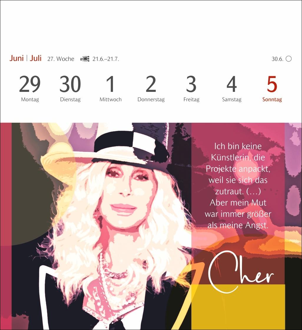 Beispielinhalt (Bild) Starke Frauen Postkartenkalender 2026 - Kalender mit 53 Karten