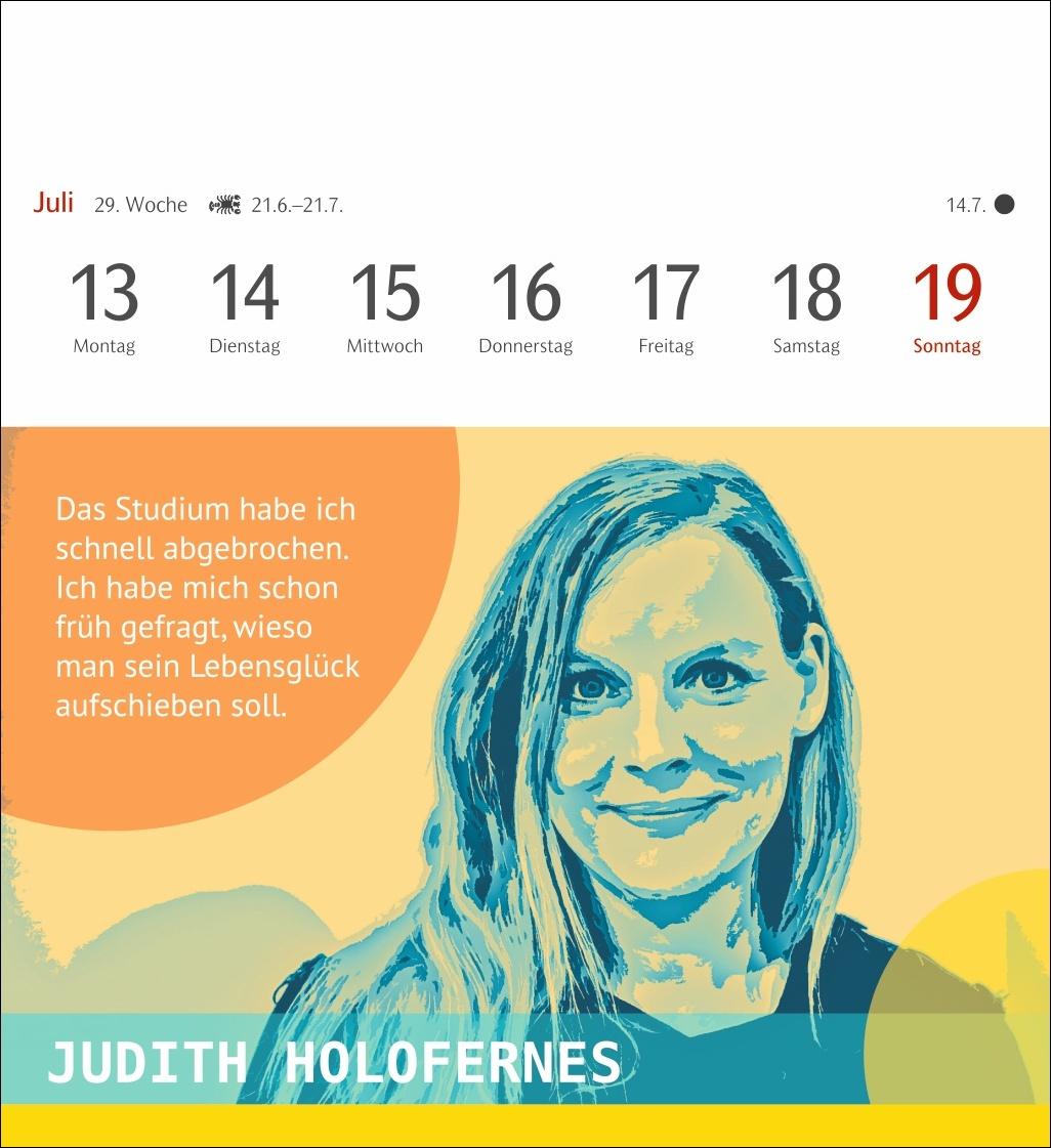 Beispielinhalt (Bild) Starke Frauen Postkartenkalender 2026 - Kalender mit 53 Karten