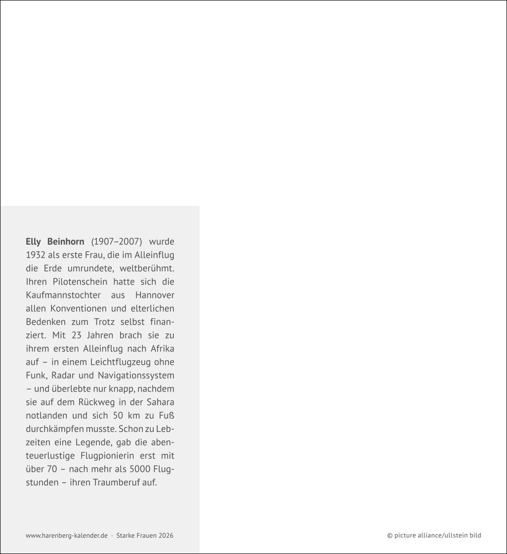 Beispielinhalt (Bild) Starke Frauen Postkartenkalender 2026 - Kalender mit 53 Karten