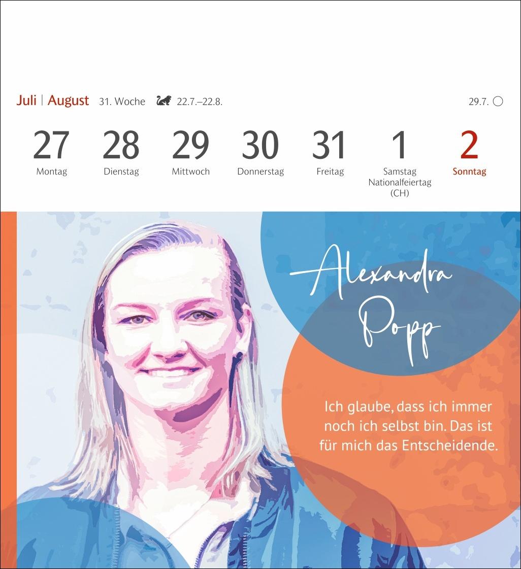 Beispielinhalt (Bild) Starke Frauen Postkartenkalender 2026 - Kalender mit 53 Karten