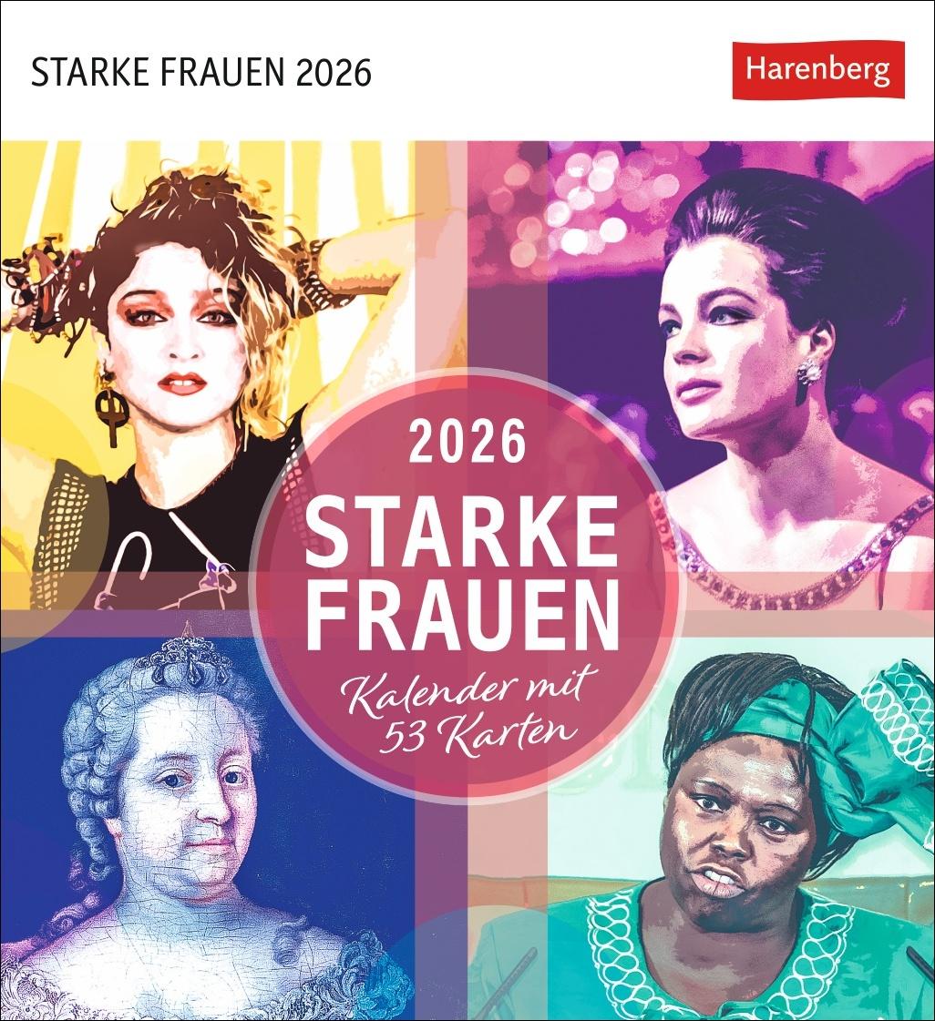 Vorderes Coverbild Starke Frauen Postkartenkalender 2026 - Kalender mit 53 Karten