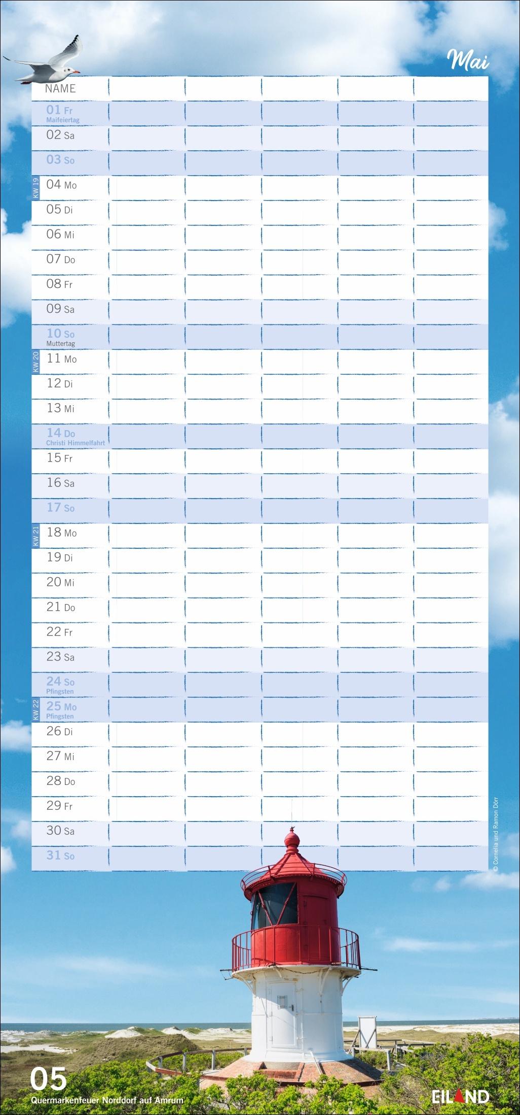 Beispielinhalt (Bild) Meerzeit Familienplaner 2026